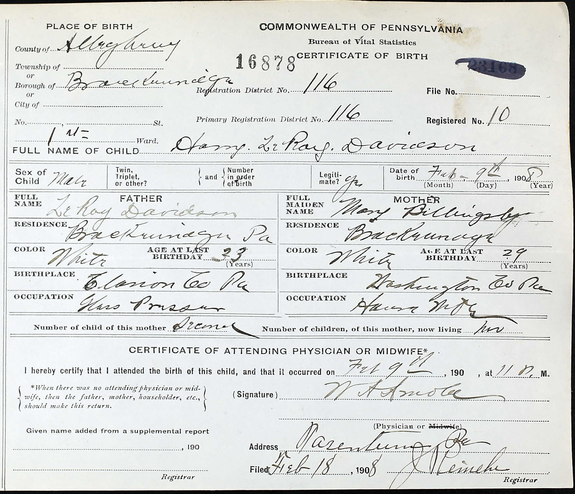 birth cert